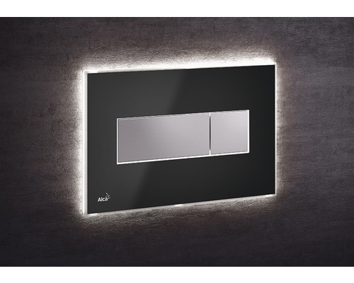Alca Logo. Betätigungsplatte mit Hintergrundbeleuchtung für das WC.