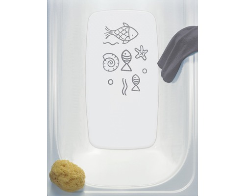 Badewanne mit Badesitz, Schwamm und Waschlappen