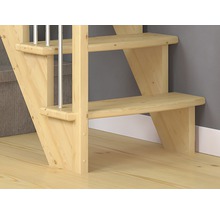 Pertura Wangentreppe Filia Kiefer Leimholz ohne Setzstufen Versiegelt 1/4-gewendelt unten rechts 75 cm 12 Stufen / 13 Steigungen Relinggeländer