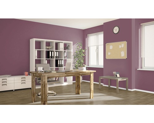 Büro mit Schreibtisch, Regal und Fenster