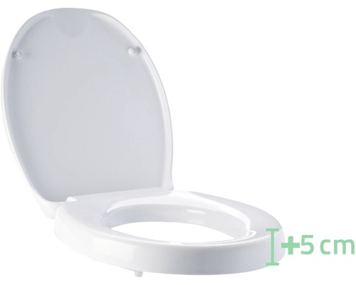 Erhöhter Toilettensitz mit einer Erhöhung von 5 cm.