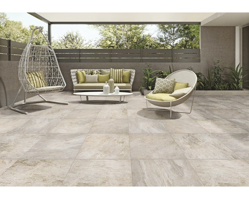 FLAIRSTONE Feinsteinzeug Terrassenplatte Moon rektifizierte Kante60 x 60 x 2 cm