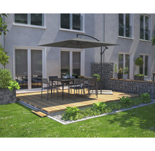 Sonnenschirm Ampelschirm Soluna Lyon mit Kurbelfunktion und Kreuzfußständer 250x250 cm Polyester dunkelgrau-thumb-3 Sonnenschirm Ampelschirm Soluna Lyon mit Kurbelfunktion und Kreuzfußständer 250x250 cm Polyester dunkelgrau-thumb-3