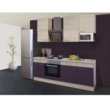 Küchenblock Flex Well Focus 9939 Akazie-Dekor/Aubergine 220 cm inkl. Einbaugeräte-thumb-0 Küchenblock Flex Well Focus 9939 Akazie-Dekor/Aubergine 220 cm inkl. Einbaugeräte-thumb-0