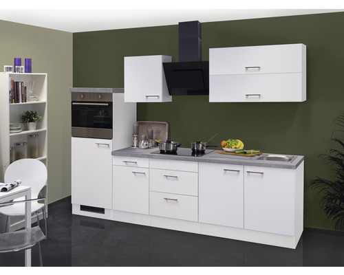 Küchenblock Flex Well Varo 11211 weiß/weiß 270 cm inkl. Einbaugeräte