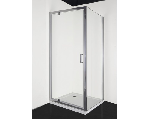 Duschkabine mit Eckeinstieg und transparentem Glas