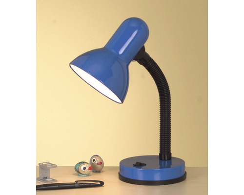 Tischlampe Basic mit Wippschalter schwenkbar H 300 mm blau