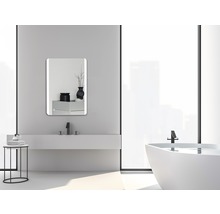 LED-Lichtspiegel DSK Design Silver Glacier eckig 80x60 cm