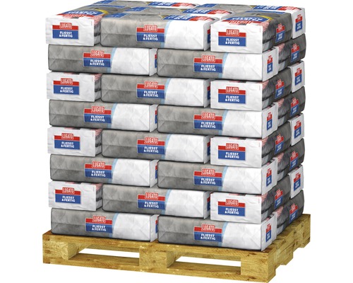 Palette mit Säcken Fliesenkleber der Marke Lugato