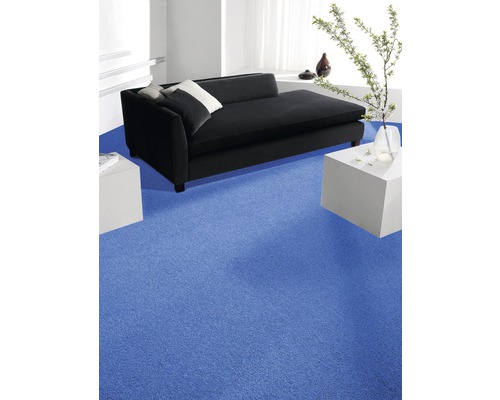 Teppichboden Velours Verona mittelblau 400 cm breit (Meterware)