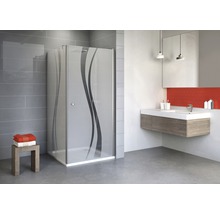 Drehtür mit Seitenwand Schulte Alexa Style 2.0 900x800x1920 mm Dekorglas Liane alunatur