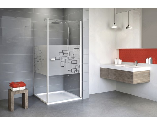 Drehtür mit Seitenwand Schulte Alexa Style 2.0 900x800x1920 mm Dekorglas Softcube weiß Drehtür mit Seitenwand Schulte Alexa Style 2.0 900x800x1920 mm Dekorglas Softcube weiß