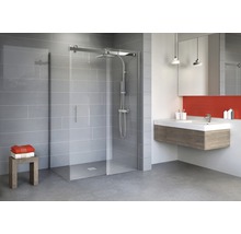 Schiebetür mit Seitenwand Schulte Alexa Style 2.0 1200x900x2000 mm Festteil rechts Echtglas Klar hell chromoptik
