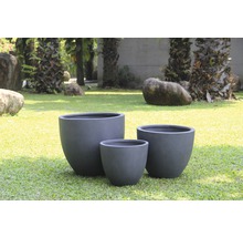 Pflanztopf Kunststein Ø 33 H 29 cm dunkelgrau-thumb-1 Pflanztopf Kunststein Ø 33 H 29 cm dunkelgrau-thumb-1