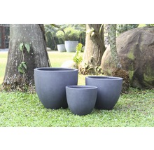Pflanztopf Kunststein Ø 33 H 29 cm dunkelgrau-thumb-2 Pflanztopf Kunststein Ø 33 H 29 cm dunkelgrau-thumb-2