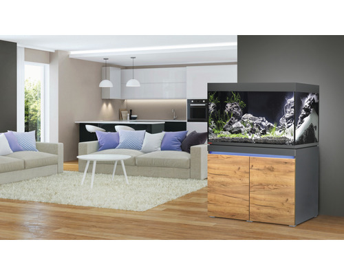 Aquariumkombination mit Unterschrank im Wohnzimmer