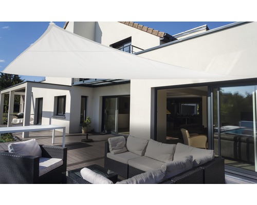 PeddyShield Dreiecksonnensegel 460x460x460cm wasser- und windabweisenden PES 200 g/cm², weiß