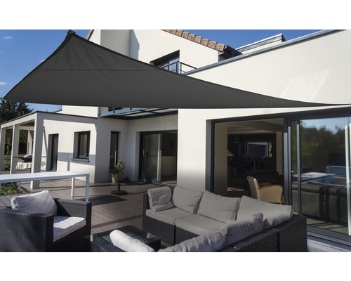 PeddyShield Dreiecksonnensegel 460x460x460cm wasser- und windabweisenden PES 200 g/cm², anthrazit