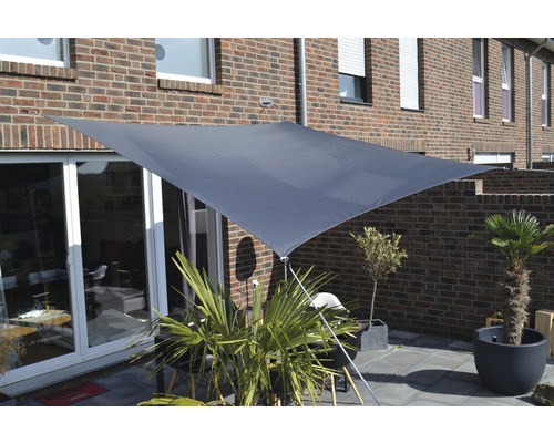 PeddyShield Vierecksonnensegel 250x300 cm wasser- und windabweisenden PES 200 g/cm², anthrazit