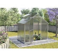 Gewächshaus Vitavia Triton 2500 Hohlkammerplatten 4 mm mit Fundament 198x131 cm Aluminium-thumb-1 Gewächshaus Vitavia Triton 2500 Hohlkammerplatten 4 mm mit Fundament 198x131 cm Aluminium-thumb-1