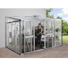 Gewächshaus mit Aluminiumrahmen und Pflanzen