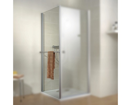 Duschseitenwand für Drehtür Schulte Garant 800x2000 mm Echtglas Klar hell alunatur mit Handtuchhalter