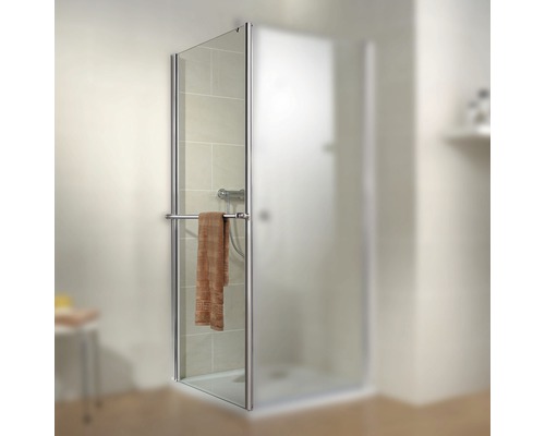 Duschseitenwand für Drehtür Schulte Garant 800x2000 mm Echtglas Klar hell chromoptik mit Handtuchhalter