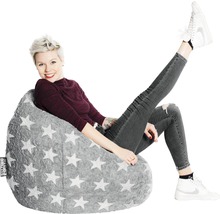 Sitzkissen Sitting Point Sitzsack Beanbag Fluffy Stars XL grau 70x110 cm