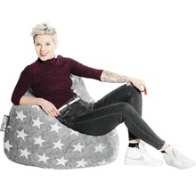 Sitzkissen Sitting Point Sitzsack Beanbag Fluffy Stars XL grau 70x110 cm