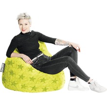 Sitzkissen Sitting Point Sitzsack Beanbag Fluffy Stars XL grün 70x110 cm