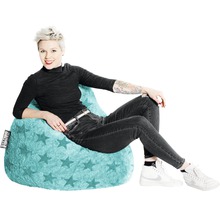 Sitzkissen Sitting Point Sitzsack Beanbag Fluffy Stars XL türkis 70x110 cm