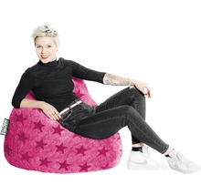 Sitzkissen Sitting Point Sitzsack Beanbag Fluffy Stars XL pink 70x110 cm