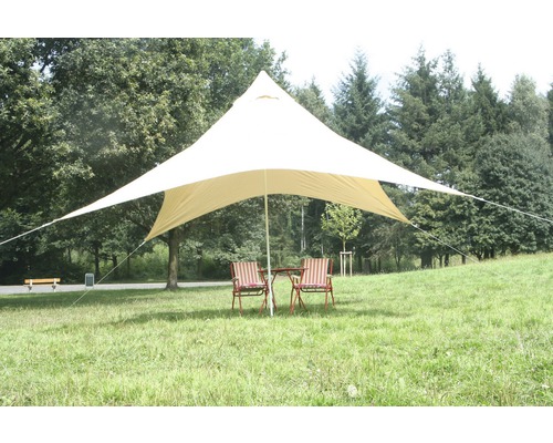 Vierecksonnensegel, 400x400 cm wasser- und windabweisenden PES, cmit cmittelcmast, sand