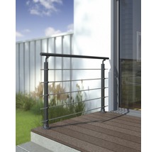 Geländer-Komplettset Pertura Aluminium anthrazit mit fünf Edelstahlstäben für Bodenmontage B: 1.50 m-thumb-2 Geländer-Komplettset Pertura Aluminium anthrazit mit fünf Edelstahlstäben für Bodenmontage B: 1.50 m-thumb-2