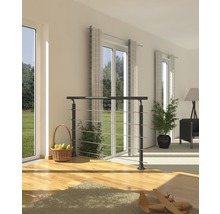 Geländer-Komplettset Pertura Aluminium anthrazit mit fünf Edelstahlstäben für Bodenmontage B: 1.50 m-thumb-1 Geländer-Komplettset Pertura Aluminium anthrazit mit fünf Edelstahlstäben für Bodenmontage B: 1.50 m-thumb-1