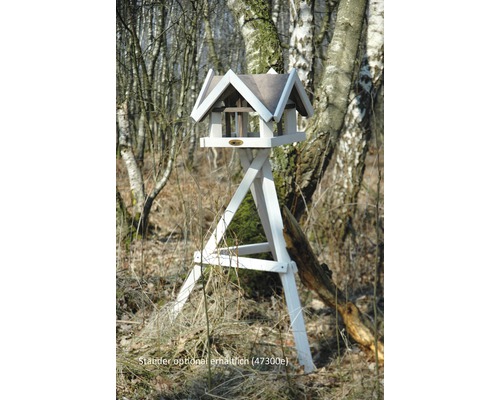 Vogelhaus aus Holz mit optional erhältlichem Ständer im Garten