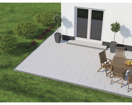 FLAIRSTONE Granit Terrassenplatte Iceland White grau 60 cm x 40 cm x 3 cm