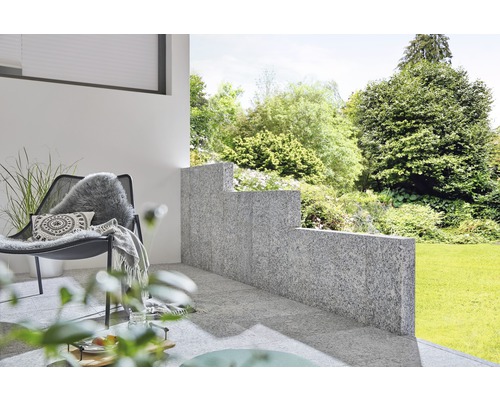 FLAIRSTONE Rechteckpalisade Granit grau 25 x 10 x 50 cm