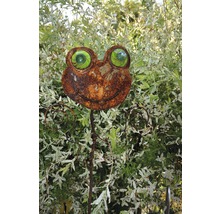 Dekorative Froschfigur aus Metall mit Glasaugen für den Garten