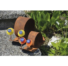 Gartenfigur Schnecke Rostdesign H 12 cm braun