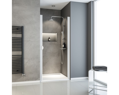 Drehtür für Nische Schulte ExpressPlus Sunny 900x1800 mm Echtglas Klar hell aluminium Drehtür für Nische Schulte ExpressPlus Sunny 900x1800 mm Echtglas Klar hell aluminium