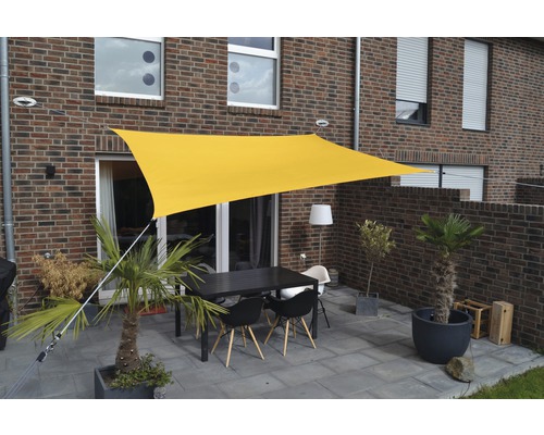 PeddyShield Vierecksonnensegel 300x400 cm wasser- und windabweisenden PES 200 g/cm², gelb