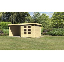 Gartenhaus Karibu Kodiak 3,5 mit Schleppdach 2,75 m, Rück-und Seitenwand 528,5 x 262 cm natur
