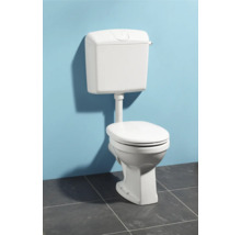 Weißes Stand-WC mit Aufputzspülkasten