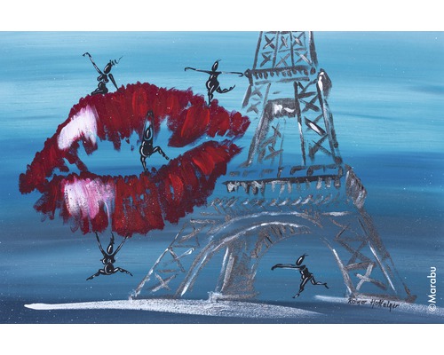 Gemälde mit dem Eiffelturm, Lippen und Figuren