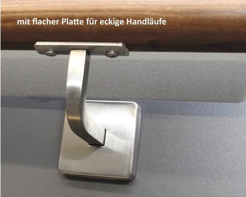 Edelstahl Handlaufhalterung mit flacher Platte für eckige Handläufe