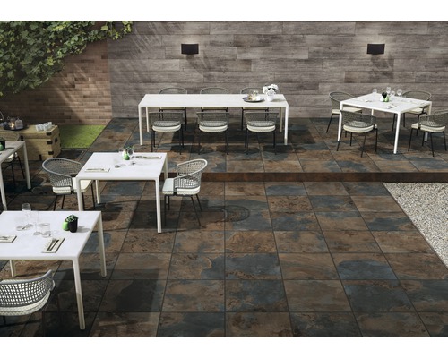 FLAIRSTONE Feinsteinzeug Terrassenplatte Slate multicolor rektifizierte Kante 60 x 60 x 2 cm-0