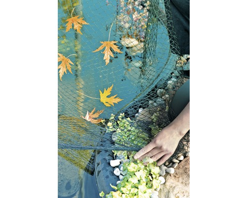 Teichnetz schützt Teich vor Laub und Pflanzenresten