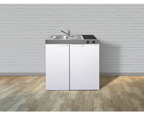 Kompaktküche mit Spüle, Kochfeld und Unterschrank