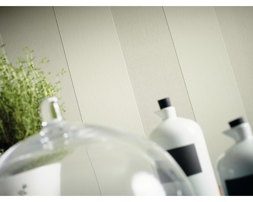 Dekorative Wandpaneele im Innenraum mit Pflanze und Dekanter